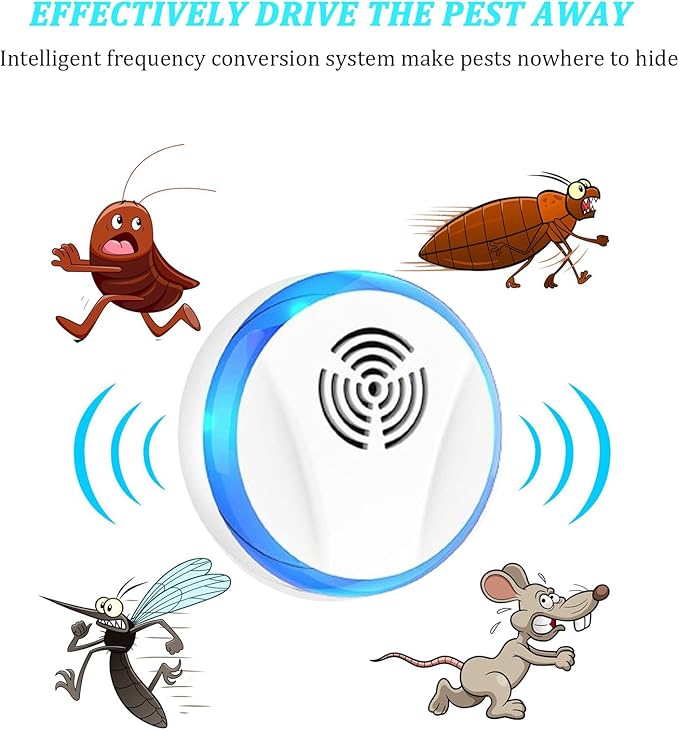 Ultrasonic Pest Control Repeller Indoor Plug in for Rodent Control, Mosquito Repellent, Cockroach Killer, Spider Deterrent, Electronic Mice Repellent. (2, White)