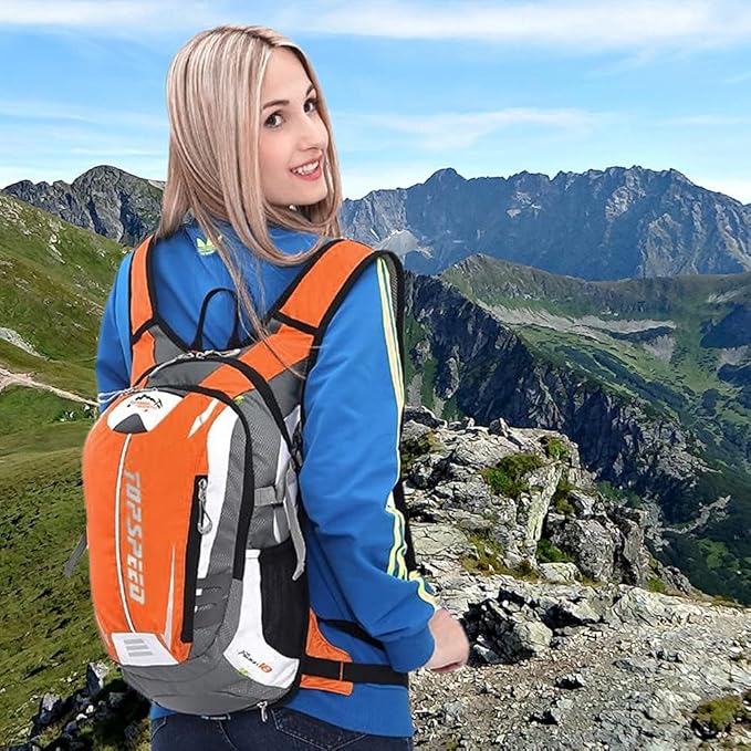 INOXTO Hydration Pack Backpack，18L Hydration Pack Lightweight Water Backpack with 2L Water Bladder Bag Daypack for Hiking Running Cycling Camping Hunting for Women Men