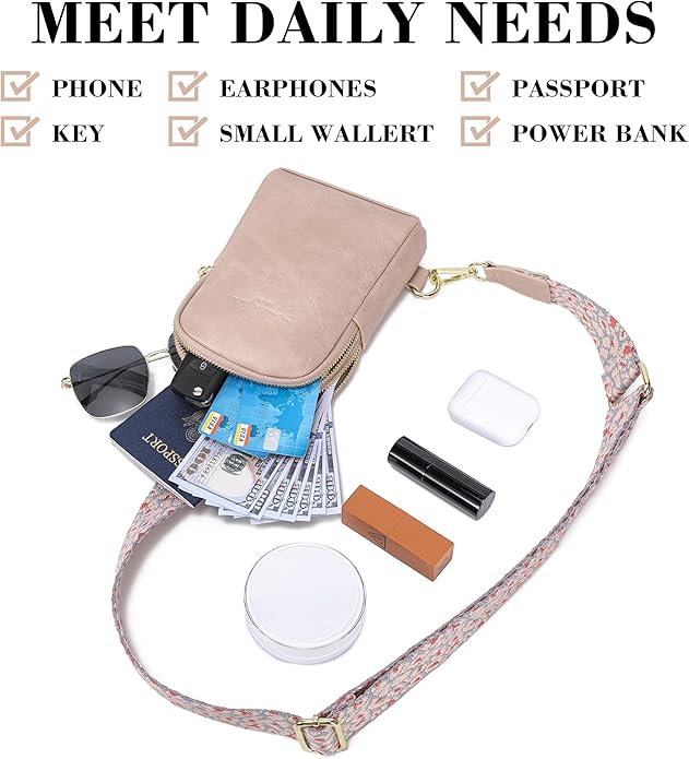 INICAT Travel Small Crossbody Sling Bags Women Cross Body Purses Passport Holder Vegan Leather Fanny Packs Birthday Gifts
