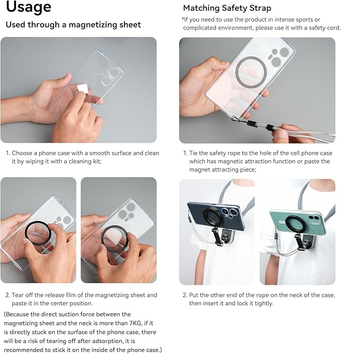 TELESIN° Magnetic Neck Mount for Phones, Cell Phone Holder Stand Hanging on Neck POV/Vlog Selfie Hand Free Necklace Phone Strap Video Recording for iPhone 16 15 14 13 12 Seires Android Phones (Green)