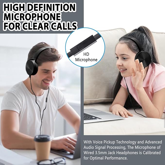 24 Pack Classroom Headphones Bulk with Microphone for Kids School Students, Wholesale Durable Wired Headsets Class Set for Children and Adult (24, Black)