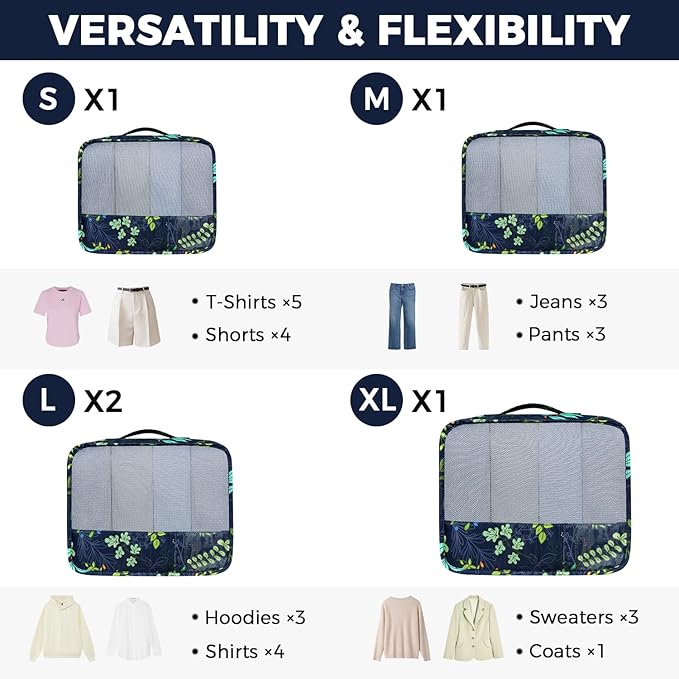 BAGAIL 9 Set Packing Cubes Luggage Packing Organizers for Travel Accessories