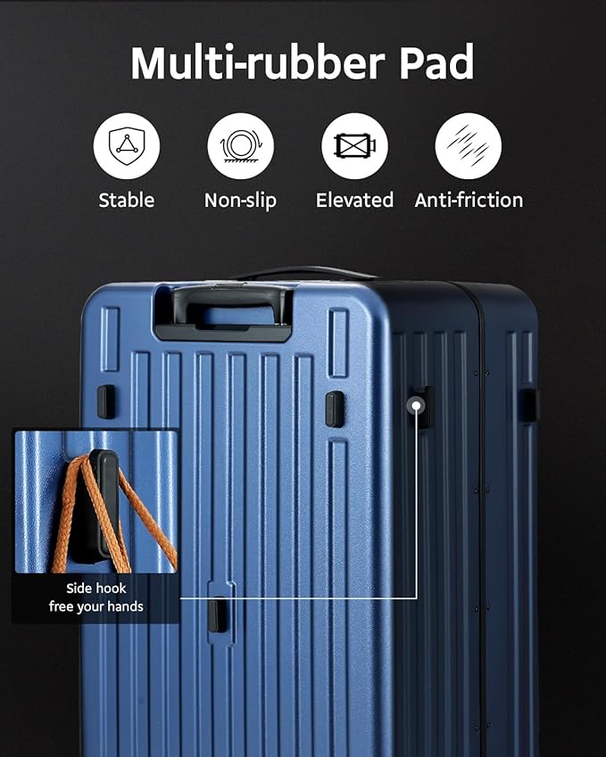 Luggage Sets 2 Pieces, 20 Inch Carry On Luggage and 29 Inch Checked Luggage with Spinner Wheels, Lightweight ABS+PC Hardshell Trunk Suitcases with Aluminum Frame, Top Opening (Blue, 20/29)