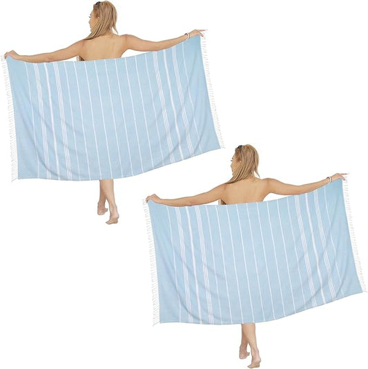 Beach Towel 2 Pack,Sand Free Beach Towels Oversized 39 x 72,Turkish Beach Towel Quick Dry Towel,Lightweight Pool Towels for Adults Travel Towel,Cool Beach Essentials Super Absorbent Towels