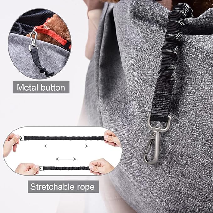 AOFOOK Dog Cat Sling Carrier Adjustable Padded Shoulder Strap with Mesh Pocket for Outdoor Travel (Grey, L - 8 to 15 lbs)