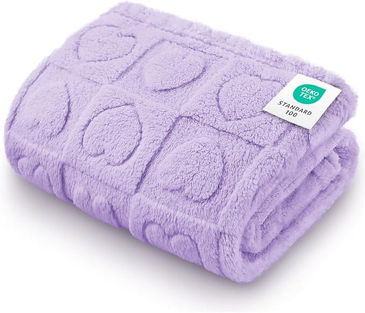 Luciphia Small Dog Blanket Washable Pet Bed Cover Soft Fluffy Puppy Blanket with Premium Fleece 300GSM Cozy Calming Cat Blankets for Indoor Cats Light Purple 41x31 inch