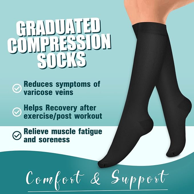 Laite Hebe 4 Pairs-Compression Socks for Women&Men Circulation-Best Support for Nurses,Running,Athletic