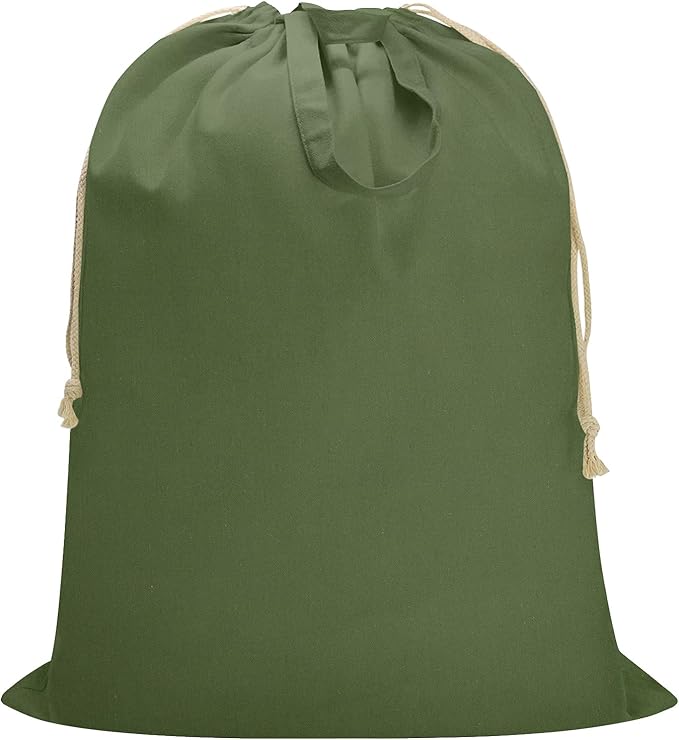 Canvas Laundry Bag 33"x 35", Thick Cotton Laundry Bag with Handles & Drawstring, Extra Large Heavy Duty Washable Basket Liner Hamper Liner Canvas Storage Sack (XL ArmyGreen)