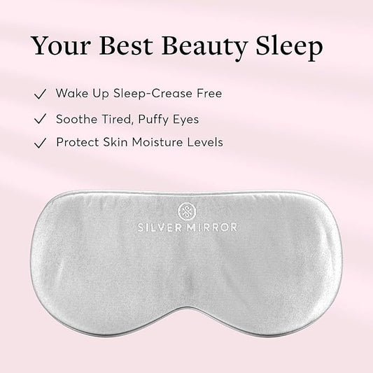 Sleep Mask, 100% Silk, Pure Mulberry Silk, Light Blocking Eye Mask with Elastic Strap for Sleep & Travel, Ultra Soft, No Pressure, Reduce Puffy Eyes, Machine Washable