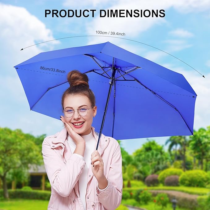 LEAGERA Compact Travel Umbrella with Case - Mini Umbrella for Purse, Small Lightweight &Tiny Design Perfect for Parasol Outdoor Sun&Rain Umbrellas