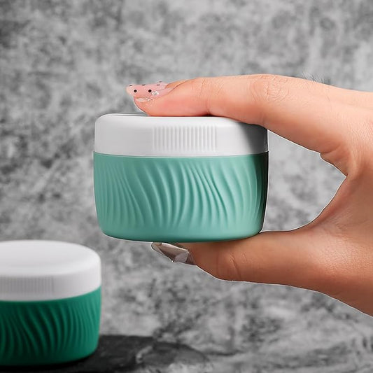 Travel Containers for Toiletries, Silicone Cream Jars BPA-Free, TSA Approved 2oz Travel Size Containers, Leak-proof Portable Size Silicone Jars with Lid for Face Hand Body Cream (4 Pack)