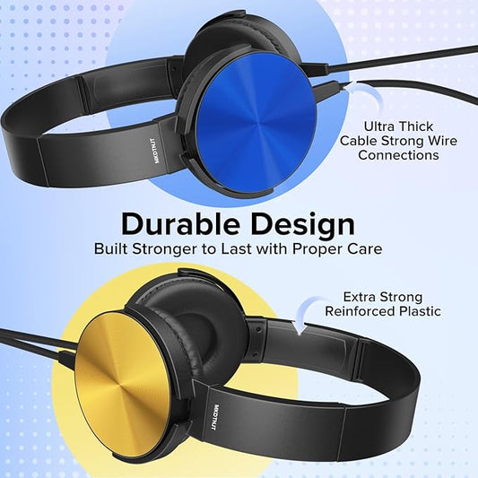 Classroom Headphones Bulk 10 Pack for Kids School,Wholesale Heavy Duty Wire Headsets,Class Set Earphones for Students,Children Toddler Teen Boys Girls and Adult(HTC004,Colorful)