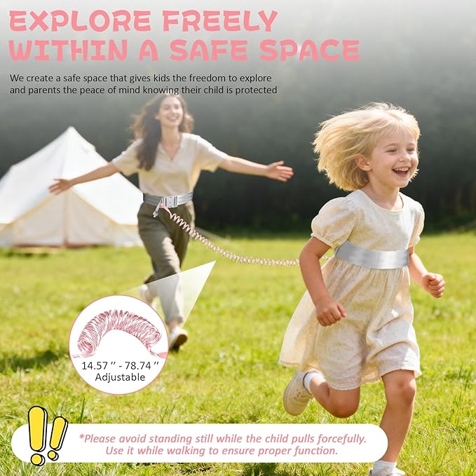 JXM Safety Waist Harness for Active Child, Hands Free Walking Leash with Lock for Autism, Secure Waist Belt for Special Needs, ADHD, Autistic Kids, Adjustable Elopement Tether with Key (Plus Size)