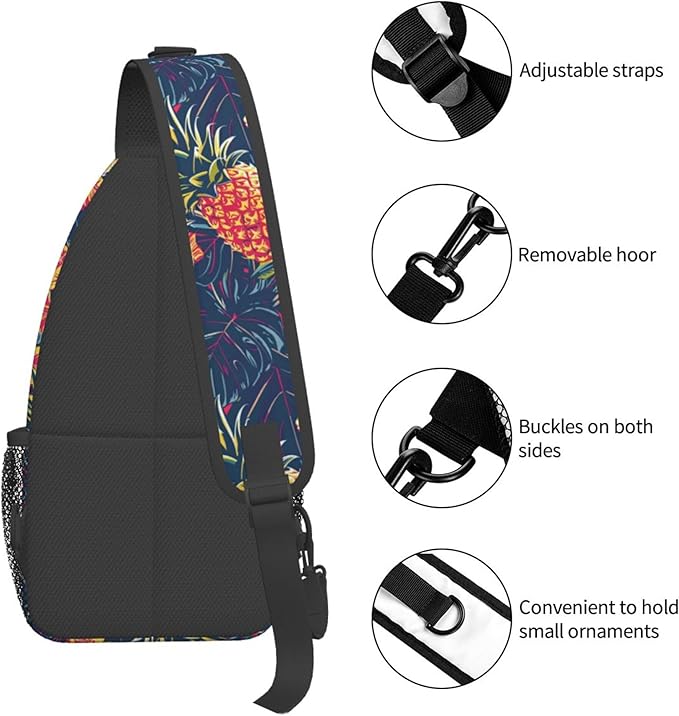 Hawaii Tropical Palm Sling Backpack Crossbody Bag Casual Chest Bags Travel Hiking Daypack Shoulder Bag for Women Men