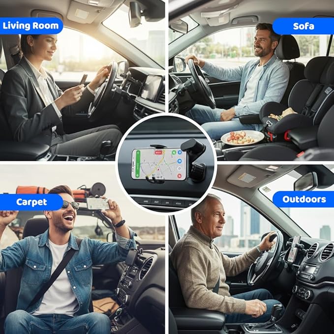 PVZXR Air Vent Car Phone Mount Holder,2026 New Wider Clamp & Metal Hook Car Phone Holder Vent [Thick Cases Friendly] Phone Holders for Your Car Mount Automobile Hands Free Cradle Air Vent (A-2PCS)