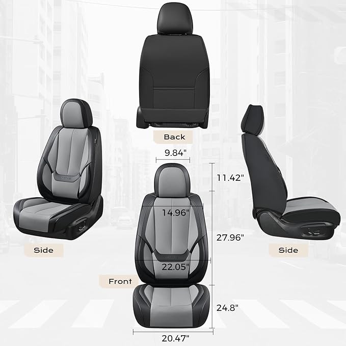 Coverado Seat Covers, Car Seat Covers Front Seats, Car Seat Cover, Car Seat Protector Waterproof, Car Seat Cushion Nappa Leather, Seat Covers Carseat Cover Universal Fit for Most Cars