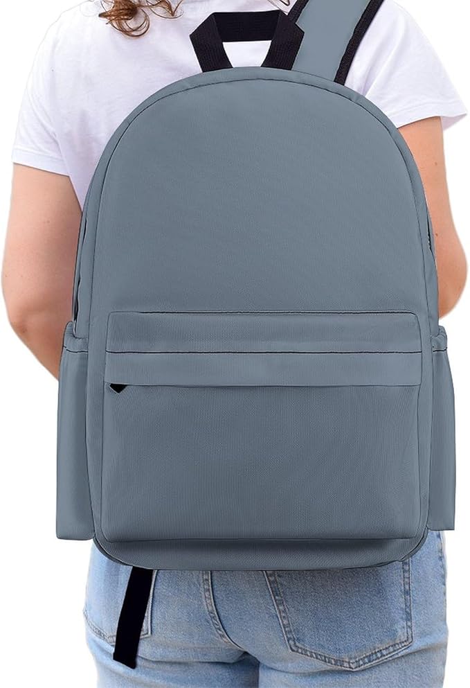 Slate Gray Backpack Adult Travel Daybag for Women Men College Backpack for Vacation Hiking Camping Bag