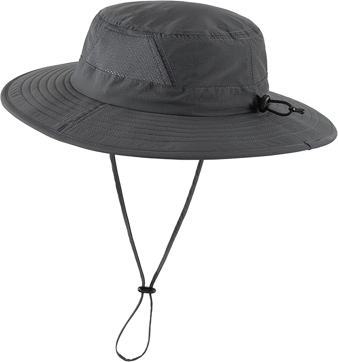 Connectyle Outdoor UPF50+ Men's Sun Hat Foldable Wide Brim Bucket Hat for Fishing Hiking Gardening Breathable Safari Hat