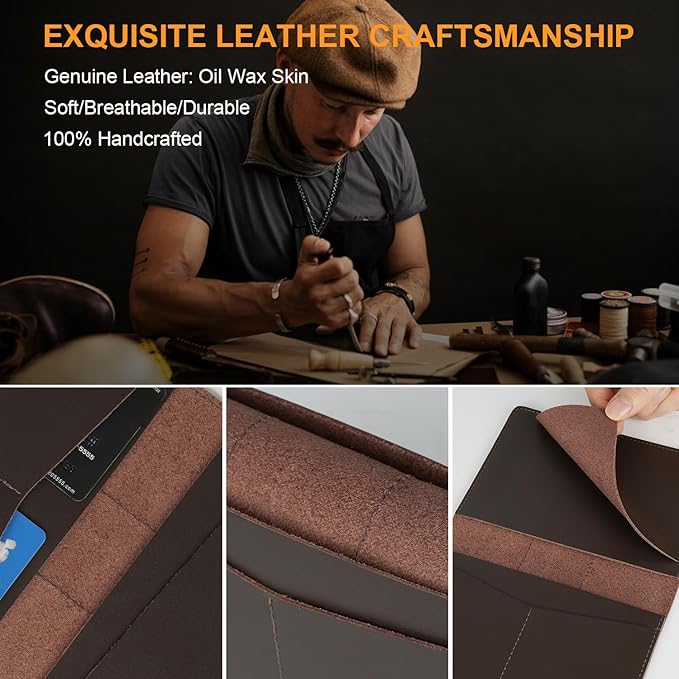 Genuine Leather Passport Holder for Travel Passport Covers with AirTag Slot Passport Wallets for Men Women Family Travel Christmas Gifts, Mens Womens Passport Holder, Coffee