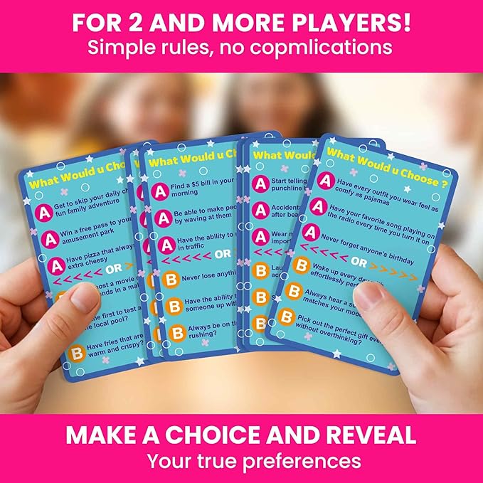 QUOKKA Fun Card Game for Teens, Kids & Adults – Fun Party & Family Board Game | What Would You Chose Challenges | 500+ Hilarious Icebreaker Questions for Friends, Family Nights, Travel & Sleepovers