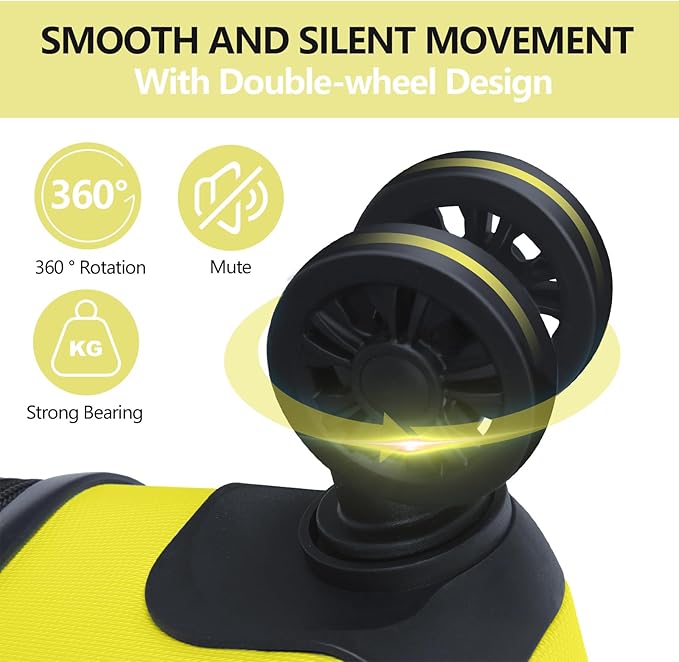 AnyZip Luggage PC ABS Hardside Lightweight Suitcase with 4 Universal Wheels TSA Lock Checked-Large 28 Inch Yellow