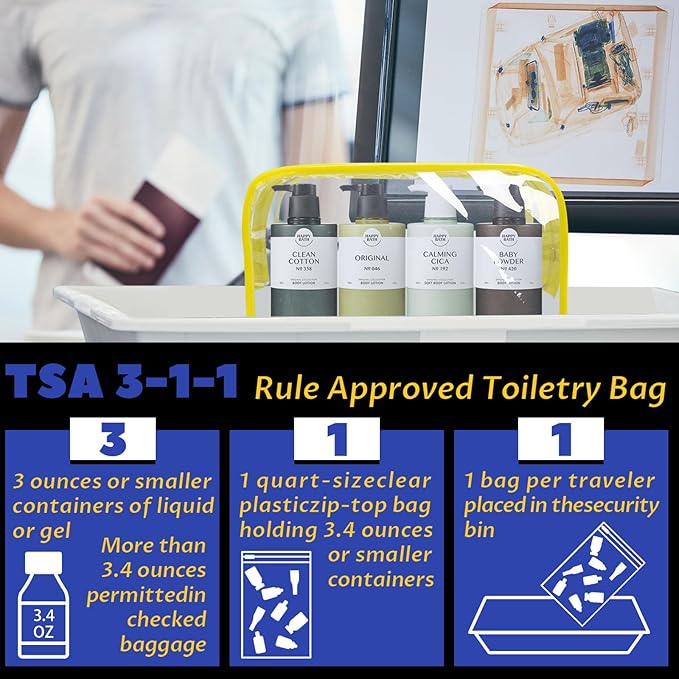 16 Pieces Clear Makeup Bag PVC Zippered Clear Toiletry Carry Pouch Portable Cosmetics Bag Waterproof Makeup Bag Vinyl Plastic Organizer Case for Travel Vacation Bathroom (Yellow-M)