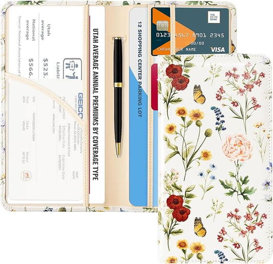 CoBak Car Registration and Insurance Holder - Vehicle Glove Box Car Organizer,Auto Truck Comparment Accessories Case with Magnetic Closure for Driver License,Cards