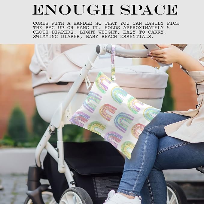 2 Pcs Wet Bag, Wet Dry Bag, Wet Bag for Swimsuit, Travel, Beach, Pool, Diapers, Dirty Yoga Gym Clothes, Toiletries, Makeup Bag, Beach Bag Ocean Starfish Anchor Decor Birthday Gift for Women.