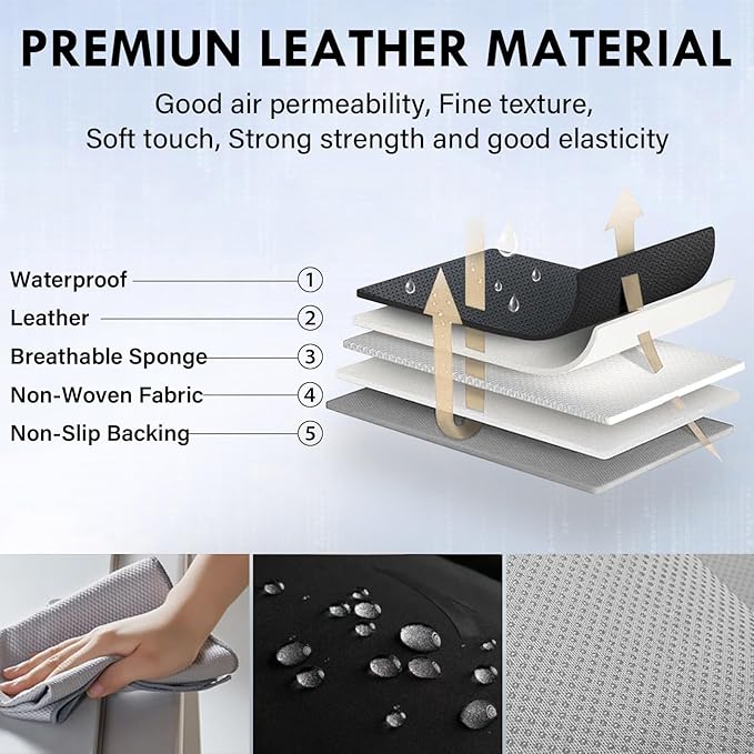 Coverado Seat Covers, Car Seat Covers Front Seats, Car Seat Cover, Car Seat Protector Waterproof, Car Seat Cushion Nappa Leather, Red Seat Covers Carseat Cover Universal Fit for Most Cars