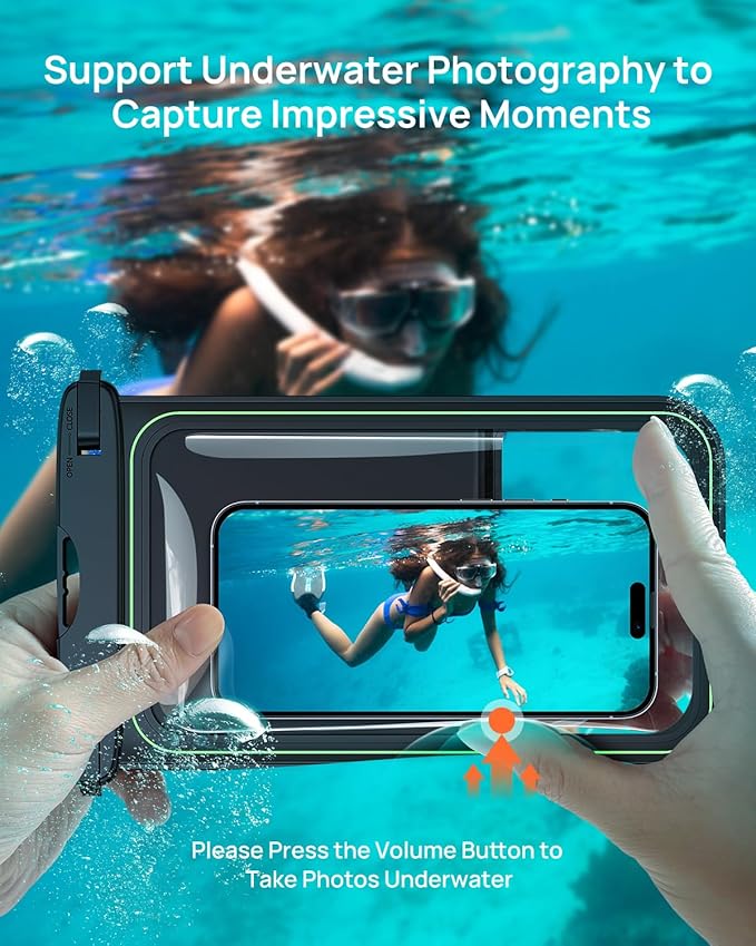 Lanhiem 10.5" Large Floating IP68 Waterproof Phone Pouch, Universal IPX8 Dry Bag 1 Pack with Lanyard for iPhone 16 15 14 Pro Max, Samsung Galaxy S24 Ultra S23 S22, S23 FE, Pixel 9 8 Pro, Black