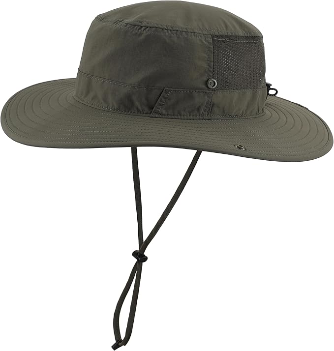 Connectyle Men's Sun Hat UPF 50+ Wide Brim Bucket Hats for Fishing Hiking Gardening Adjustable Boonie Hat Outdoor Safari Hats