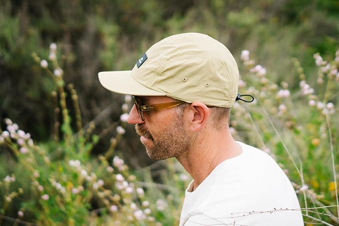 Tillak Chamisa Sun Hat, Lightweight Nylon 5 Panel Cap with Hide-able Neck Shade and Spring Cord