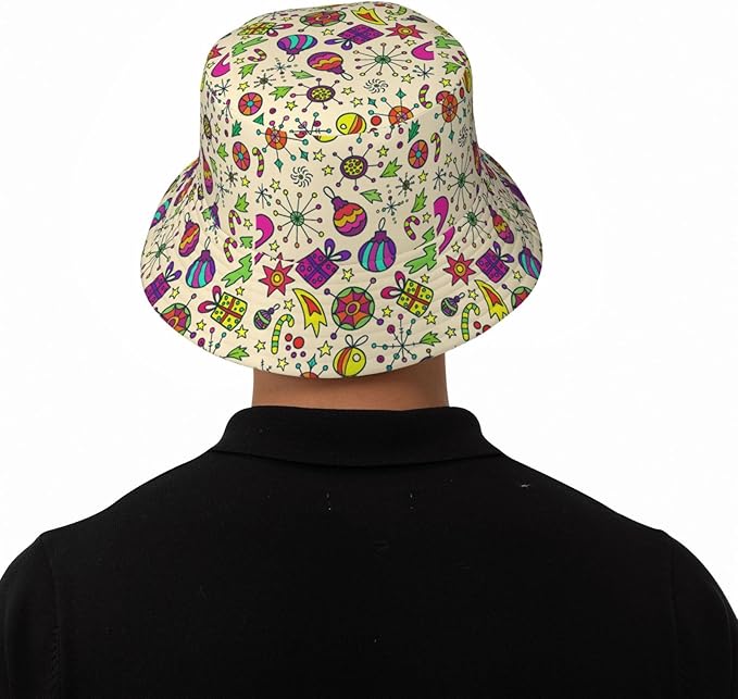 Colorful Fire Balloon, White Cloud Fisherman Hat Summer Foldable UV Protection Sun Hat