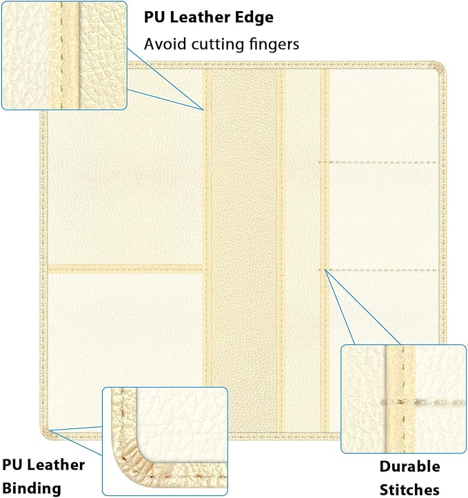 Car Insurance and Registration Holder, 9.5 x 5 Inch PU Leather Vehicle Glove Box Organizer Wallet Case for Insurance Card, Driver License, Paperwork - Champagne