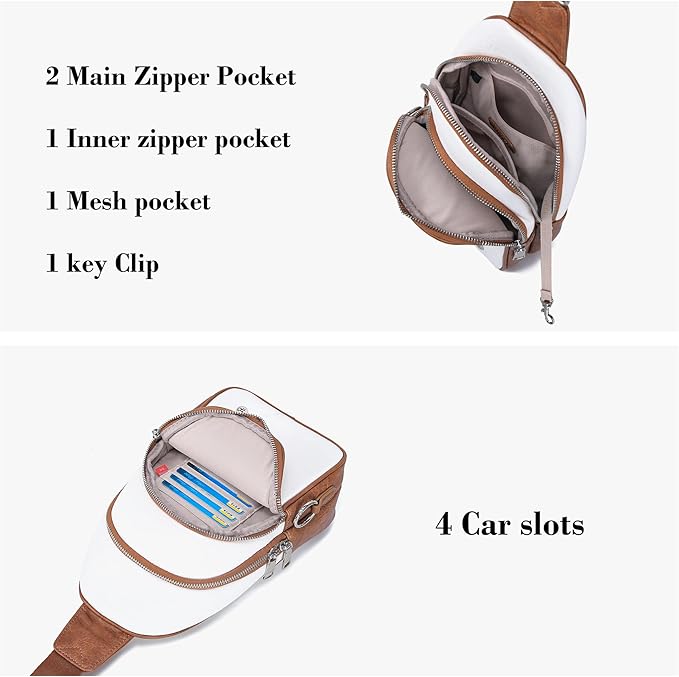 INICAT Crossbody Sling Bags Fanny Packs Valentine's Day Gifts Vegan Leather Travel Vacation Essentials Purses Women