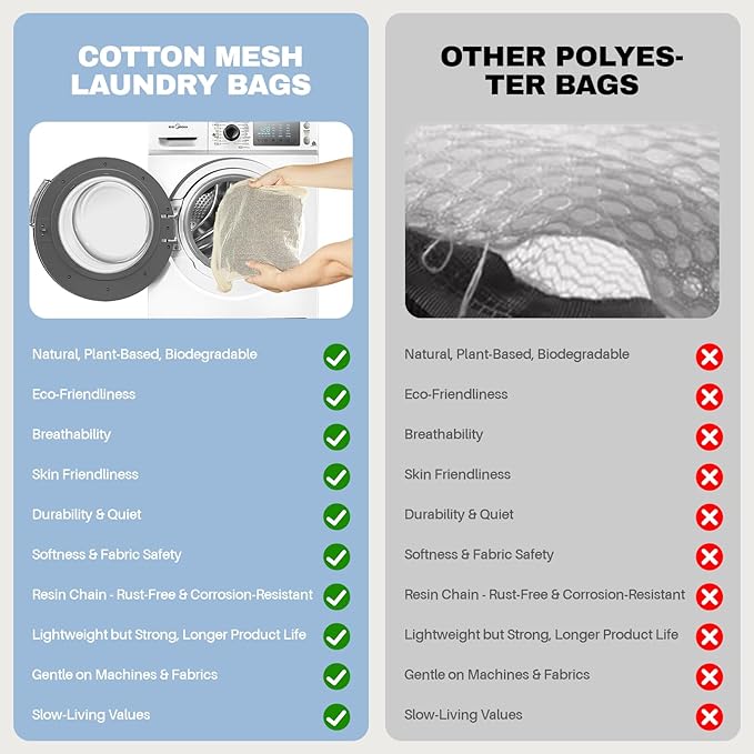 Mesh Laundry Bags Delicates: Laundry Bags Mesh Wash bags - Durable Cotton Garment Bag with Sturdy Zipper for Washing Machine Lingerie Clothes Pants Shoes & Socks Beige(6 PCS)