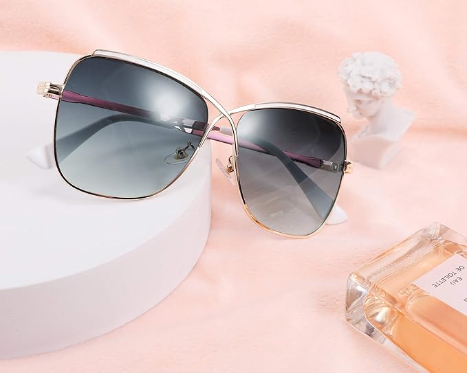 FEISEDY Womens Cute Sunglasses Oversized Butterfly X Shape Design Cateye Lady Sunglasses B2738