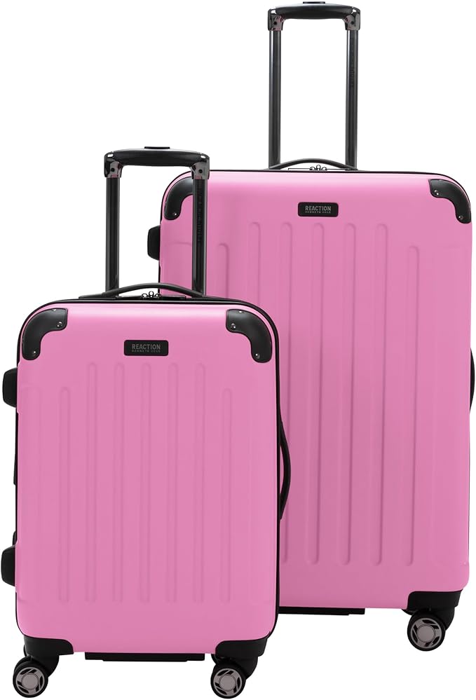 Kenneth Cole REACTION Renegade Luggage Expandable 8-Wheel Spinner Lightweight Hardside Suitcase, Watermelon, 2-Piece Set (20"/28")