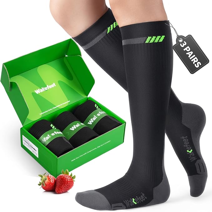 Medical Compression Socks Men Women 3 Pairs, Compression Stockings 20-30mmHg for Relieving, Recovery