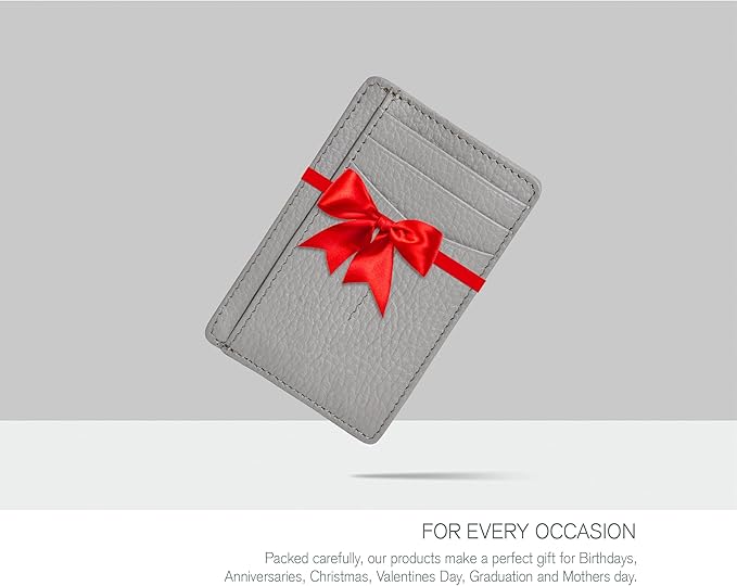 Oak Leathers Leather Slim Minimalist Wallet for Men & Women RFID Front Pocket Leather Card Holder Wallets