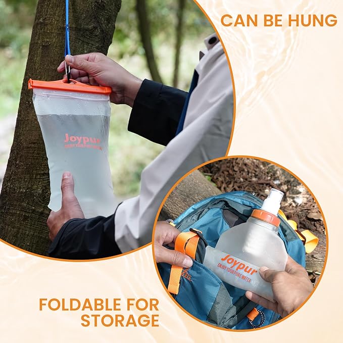 Gravity Water Filter Camping-2000ml Survival Water Filtration System,Portable Water Purifier for Travel,Backpacking and Emergency Preparedness,with Ultrafiltration Membrane (0.01 Micron)