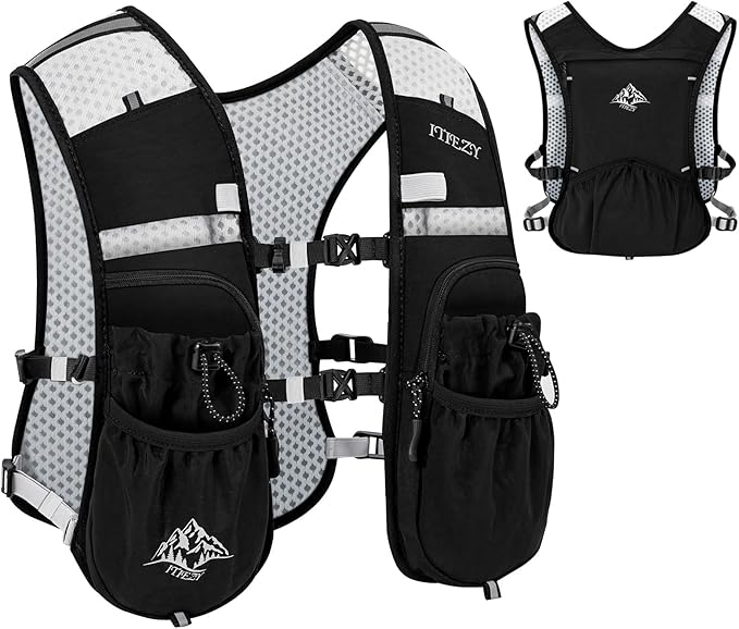 Running Hydration Vest for Women Men - Waterproof Running Water Backpack Hydration Pack with 12 Pockets, Lightweight Water Vest for Hiking Trail Cycling Marathon Race