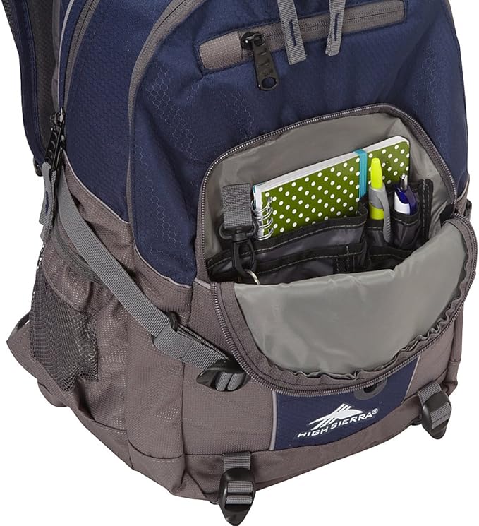 High Sierra Loop Backpack, Travel, or Work Bookbag with tablet sleeve, One Size, Silver Heather