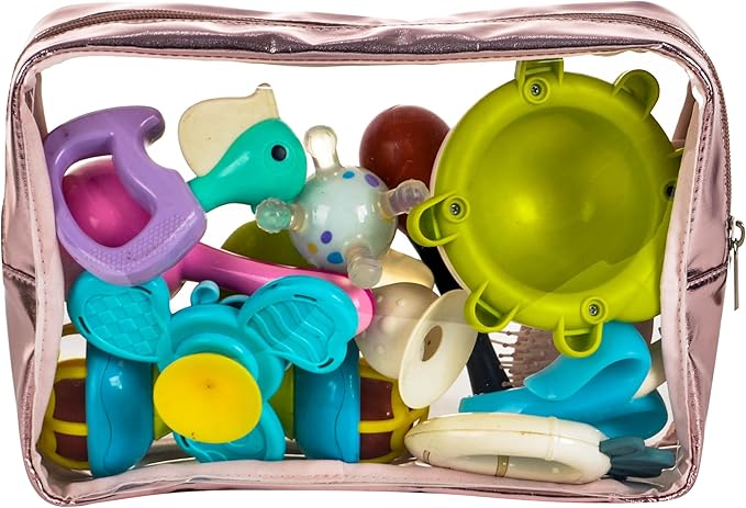 TSA Approved 5-Piece Diaper Bag Organizer Pouch Set Clear Waterproof TPU Kids Toiletry Storage Set Travel Packing Clutch Cube Bags for Baby Nursing