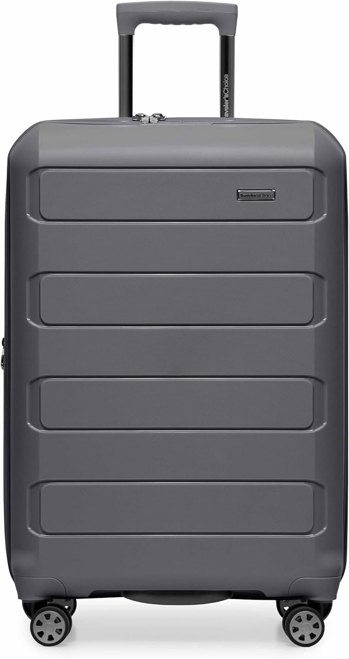 Traveler's Choice Pagosa Indestructible Hardshell Expandable Spinner Luggage, Gray, 3-Piece Set (22/26/30)