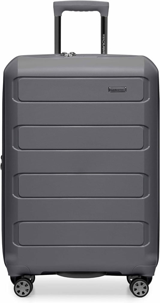 Traveler's Choice Pagosa Indestructible Hardshell Expandable Spinner Luggage, Gray, 3-Piece Set (22/26/30)