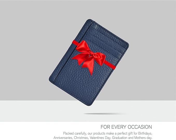 Oak Leathers Leather Slim Minimalist Wallet for Men & Women RFID Front Pocket Leather Card Holder Wallets