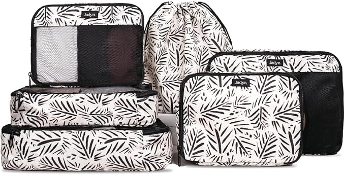 Jadyn Packing Cubes for Travel, 6-Piece Large Packing Cube Organizer Set for Suitcase, Duffel Bag, Luggage, Multiple Sizes Travel Essentials (Desert Foliage)
