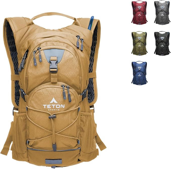 Teton Oasis/Trailrunner Hydration Backpack – Lightweight Water Pack with 2L/3L Bladder for Hiking, Running, Cycling, Biking – 2L/18L/22L Sizes – Sewn-in Rain Cover – Fits Men and Women