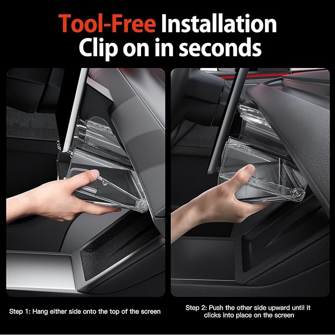 YONZEE Under Screen Storage for Tesla Model Y Juniper & Model 3 Highland Accessories 2025-2024,Magnetic Hideable Center Console Organizer Tray,Easy Install
